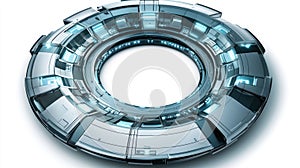 Futuristic Technology Ring, Sci-Fi Concept, Metallic Glow