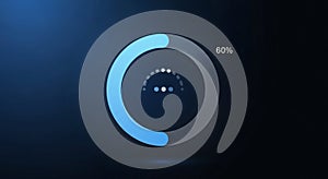 Futuristic Circular Progress Indicator Design with Digital Loading Animation Concept
