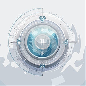 Futuristic Circular Tech Interface Vector