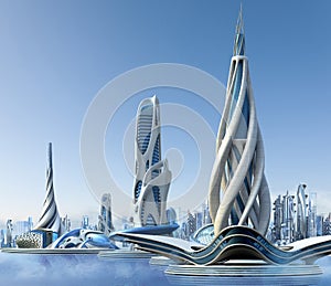 Futuristic city architecture