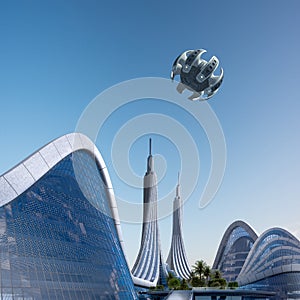 Futuristic city architecture