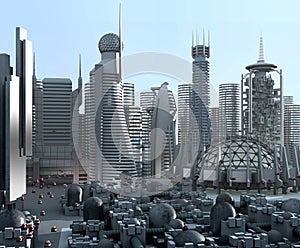 Futuristic city architecture