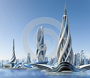 Futuristic city architecture photo