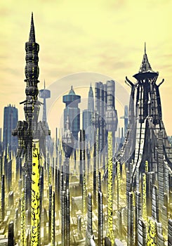 Futuristic city background