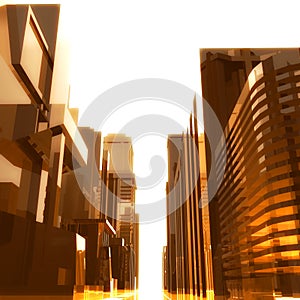 Futuristic city buildings background