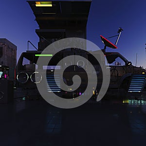 A futuristic city environment, 3d rendering photo