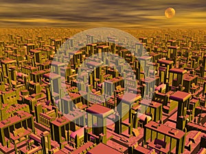 Futuristic cityscape - 3D render