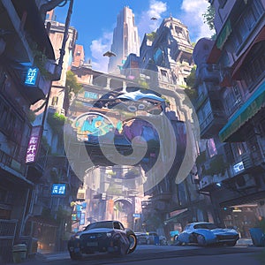 Futuristic Cityscape - Urban Fantasy Scenery