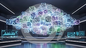 Cloud Computing Concept with Data Visualization