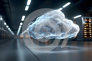 Futuristic Cloud Computing Concept in a Modern Data Center Environment Generative AI