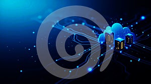 Futuristic Cloud Computing Data Center Network Ã¢â¬' Digital Technology Background