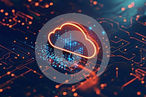 Futuristic cloud computing with digital circuit board