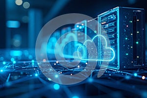 Futuristic Cloud Computing and Digital Data Network Concept