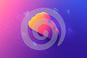 Futuristic Cloud Computing Technology with Abstract Gradient Design and Network Connections