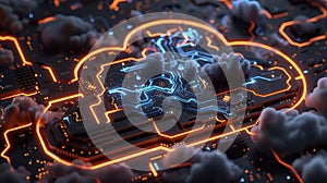 The Futuristic Cloud Network.AI generated image