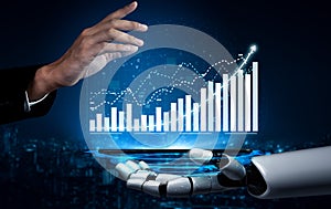 Futuristic Collaboration Between Human Hand and Robotic Arm with Data Visualization and Growth Chart Analysis Impute