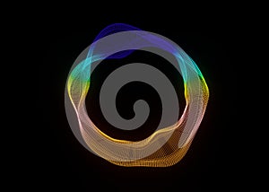 Futuristic colorful sphere of lines. Network connection big data. Abstract technology background. Place for text. 3d