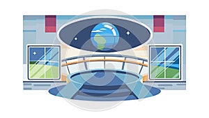 Futuristic Command Center, Digital Operations Interior. vector design Generative AI