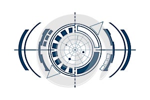 Futuristic Compass HUD Composition