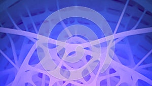 Futuristic composition of rotation blue rounded shapes. Abstract animation. 3D rendering. HD resolution.