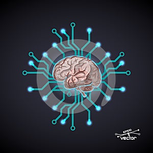 Futuristic computer brain