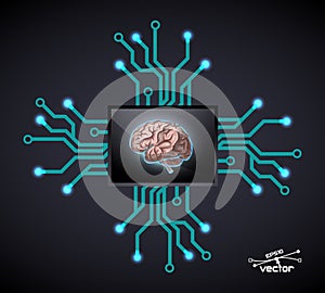 Futuristic computer brain