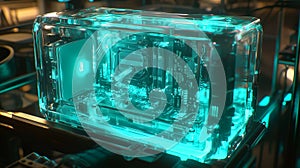 High-Tech Transparent Cyberpunk Computer