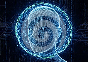 Artificial Intelligence and Digital Consciousness Concept