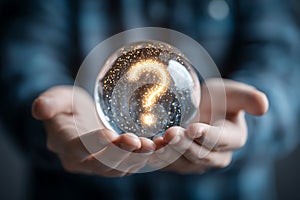 Futuristic concept of finance analytics with glowing crystal representing market trends