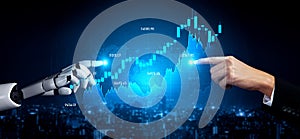 Futuristic Concept of Human and Robot Collaboration in Financial Trading with Stock Market Data Visualization in the