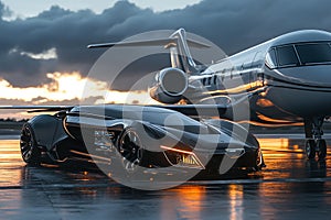 Futuristic Concept Luxury Vehicle with Sharp Angles photo