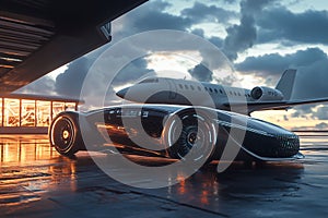 Futuristic Concept Luxury Vehicle with Sharp Angles photo