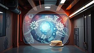 Futuristic control panel, abstract and technological interface Generative AI