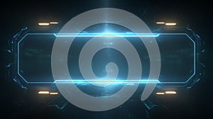 Futuristic control panel with glowing blue interface