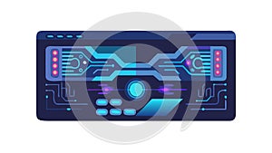 Futuristic Control Panel Interface, High-Tech Dashboard UI, vector design Generative AI