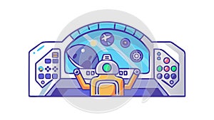 Futuristic Control Panel or Sci-Fi Cockpit Dashboard, vector design Generative AI