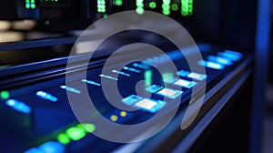 Futuristic control panel showing data processing and analysis in manufacturing plant