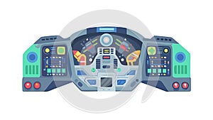 Futuristic Control Panel Vector for Technology Sci-Fi, vector design Generative AI