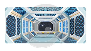Futuristic Control Room: Advanced Sci-Fi Technology Modern Interior, vector design Generative AI
