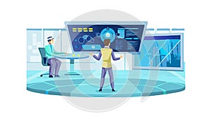 Futuristic Control Room - Modern Technology Command Center Vector, vector design Generative AI