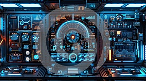 Futuristic Control Room - Technology, Science, and Interface Design