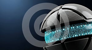 Futuristic core displaying binary data flow