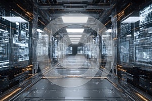 AI-Generated Futuristic Corridor