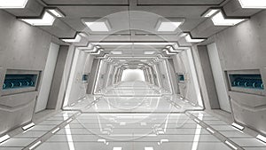 Futuristic corridor interior