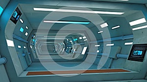 Futuristic corridor interior