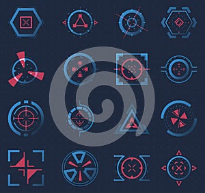 Futuristic crosshairs or aims for target, hud icon