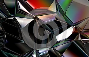 Futuristic crystal metal render graphic