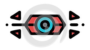Futuristic Cyber Eye Sensor Technology Vector Icon, vector design Generative AI