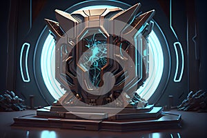 Futuristic Cyber Scifi Cube concept, Box ai generative