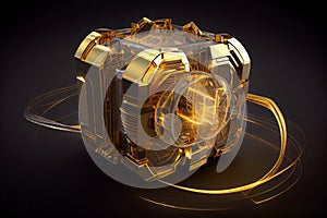Futuristic Cyber Scifi Cube concept, Box ai generative